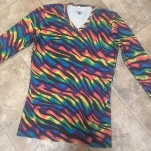 "Rainbow V-neck Shirt"